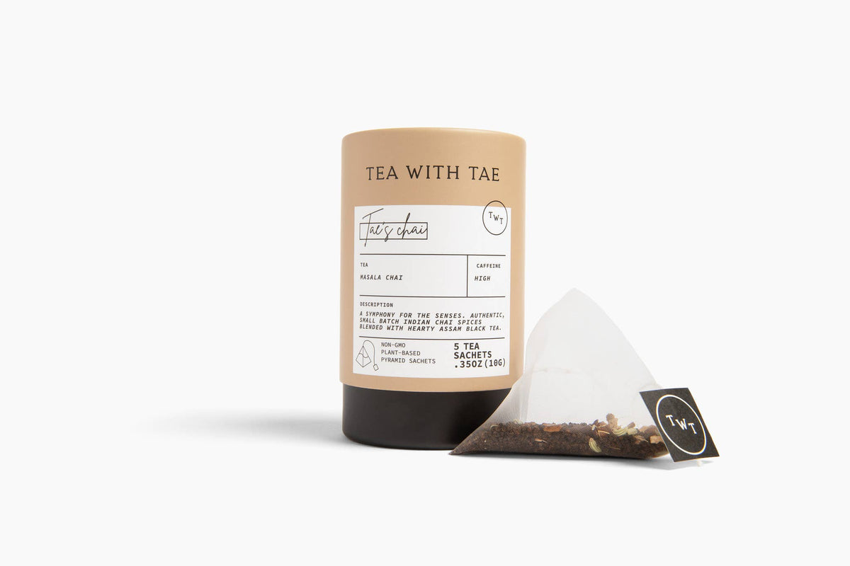 Tae's Chai Black Tea Mini Tea Tube Gift (5 tea bags)