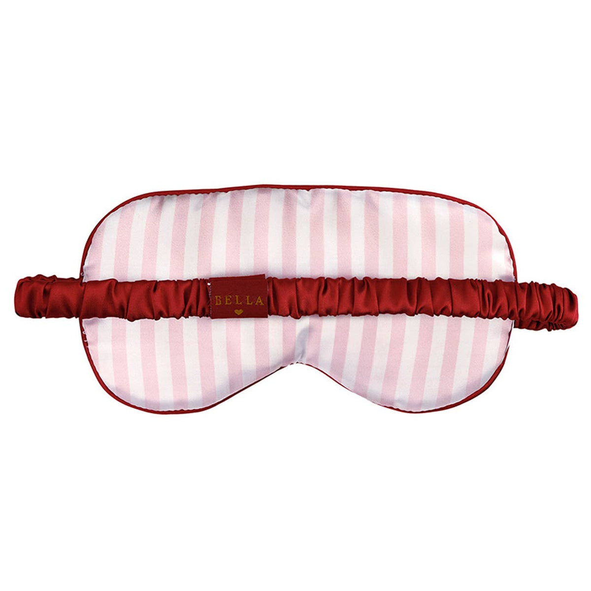 Sleep Mask in Ornament - Light Pink Stripe + Burgundy Trim: 100% Polyester / One Size Fits Most