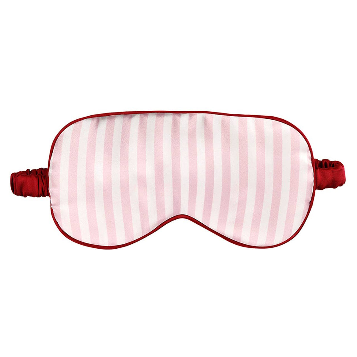 Sleep Mask in Ornament - Light Pink Stripe + Burgundy Trim: 100% Polyester / One Size Fits Most